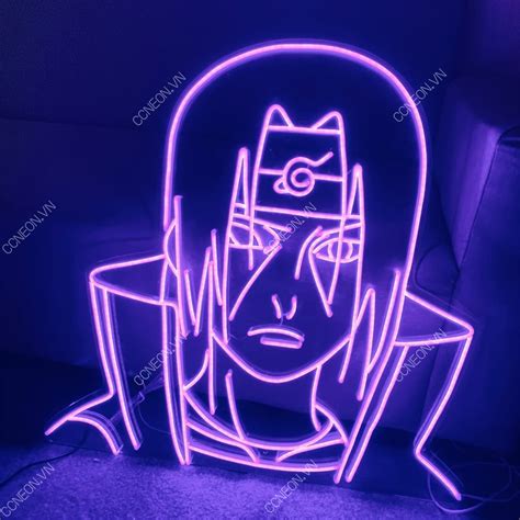 Đèn Trang Trí Led Neon Sign Uchiha Itachi Màu Tím Anime Led Neon Signs