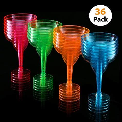 Buy Set Of 36 Plastic Margarita Glasses 12 Ounce Disposable Cinco De Mayo Cups Colorful