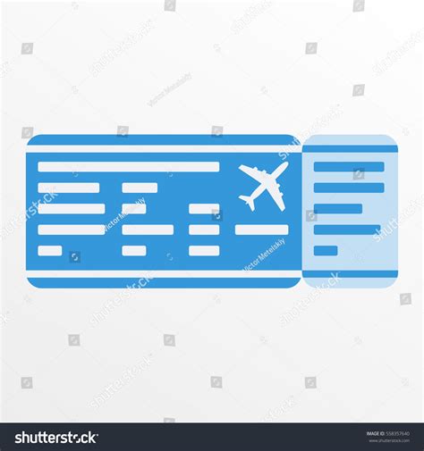 Airplane Ticket Boarding Pass Icon Blank Stock Vector Royalty Free 558357640 Shutterstock