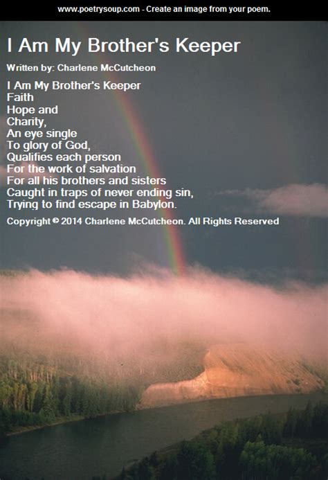 I Am My Brother S Keeper Quote Shortquotescc