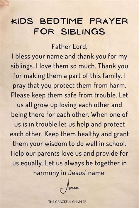 Bedtime Prayers For Kids