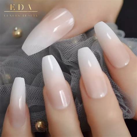Eda Luxury Beauty Natural Soft Nude Pink Ombre White French Etsy