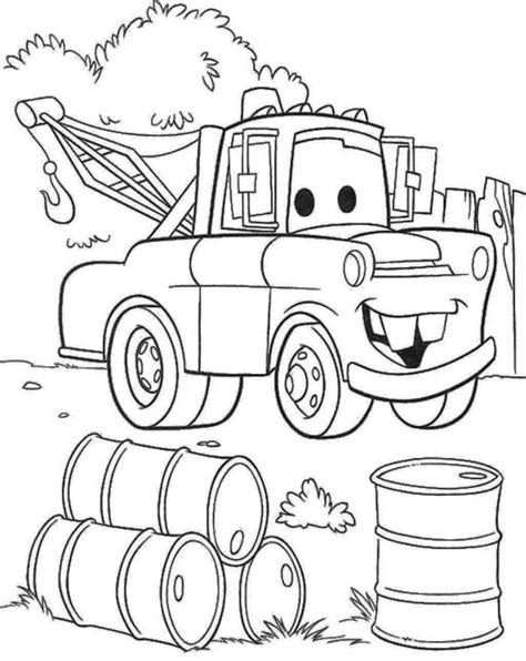 Free cartoon style coloring sheets of lightning mcqueen, sally, rusty, tow mater, luigi and sheriff. Pin on Bachar Boys