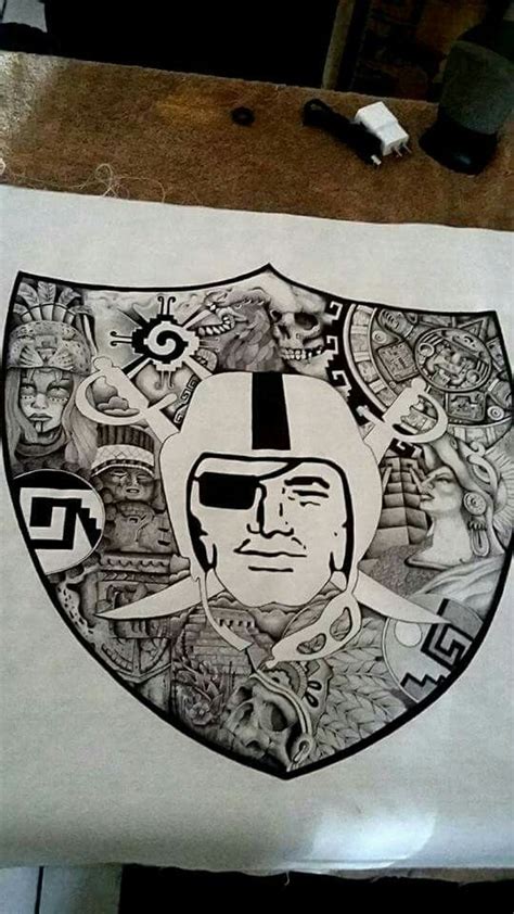 Wudey213 Chicano Drawings Chicano Art Raider Nation Aztec Drawing