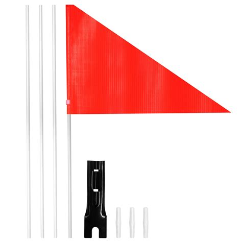 6ft Bike Safety Flag With Fiberglass Pole And Mounting Bracket Orange