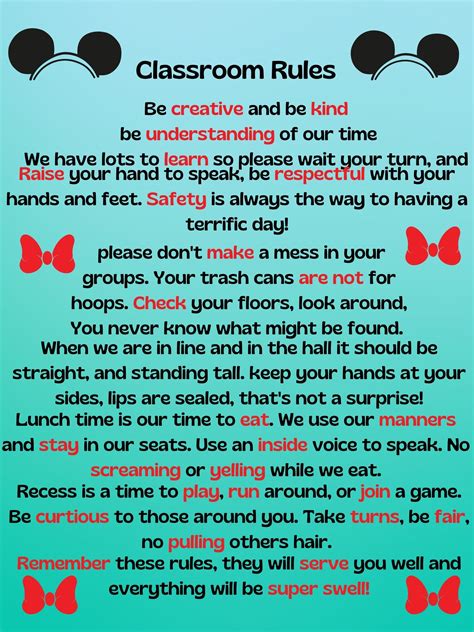 Classroom Rules Poster Etsy