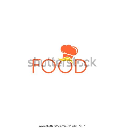 Minimal Food Logo Chef Hat Orange Stock Vector Royalty Free