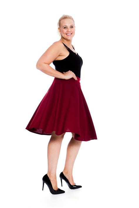 womens new skater stretch waist plain flared skirt nouvelle plus size ladies ebay