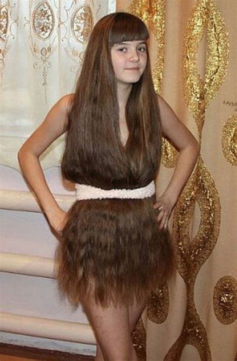 Really Long Hair Dress Who Needs Clothes Hirsutism High Fashion Model Funny Faxo