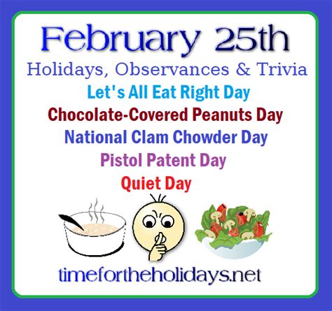 February 25th Holidays Observances And Trivia Time For The Holidays