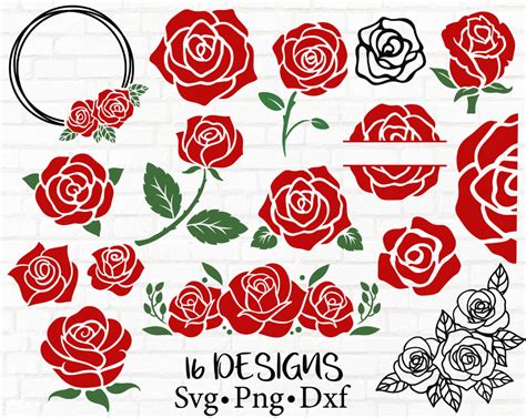 Rosen Bundle Svg Blumen Svg Rosen Silhouette Svg Rosen Svg Png Dxf