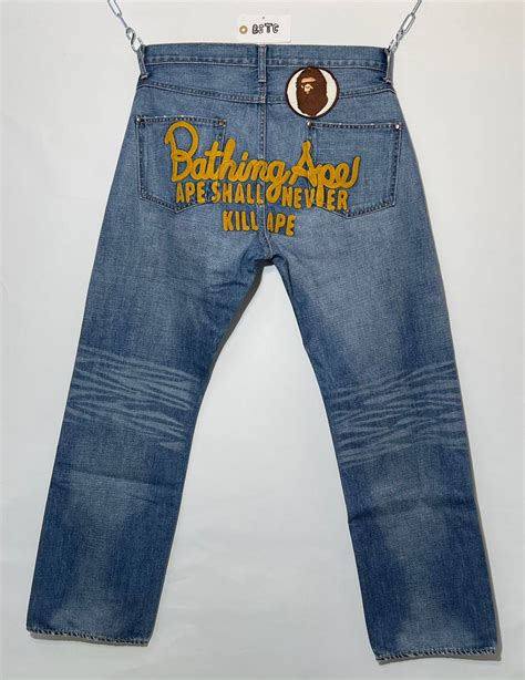 Bape Ape Shall Never Kill Ape Denim Jeans By A Bathing Ape Grailed