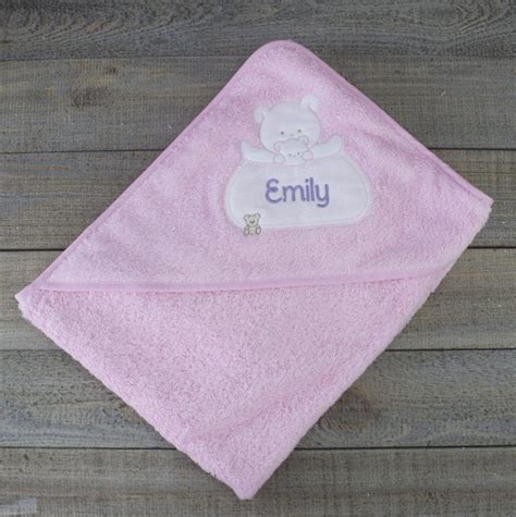 Personalised Pink Hooded Towel Heavensent Baby Ts