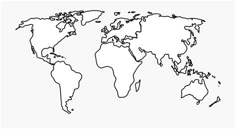 World Map Clip Art Line Drawing World Map Outline Transparent