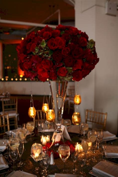 Awesome 30 Beautiful Red Rose Wedding Centerpiece For Your Wedding