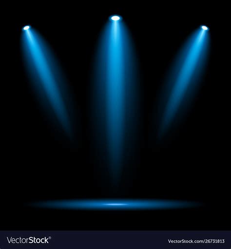 Blue Spotlights On Dark Background Royalty Free Vector Image