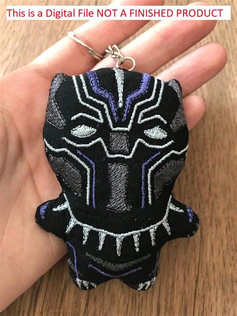 Black Panther Stuffed Marvel Ith 4x4 Machine Embroidery Etsy