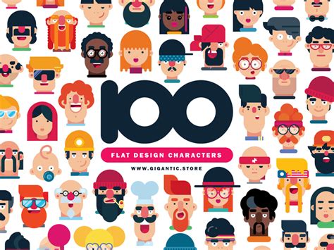 100 Flat Design Characters Illustration Pack By Mark Rise On Dribbble