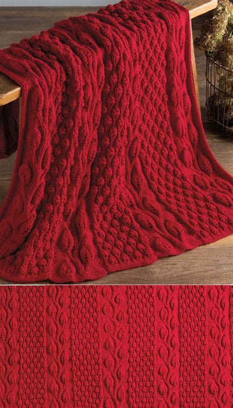 Free Knitting Pattern For Autumn Blaze Afghan This Throw Knit In