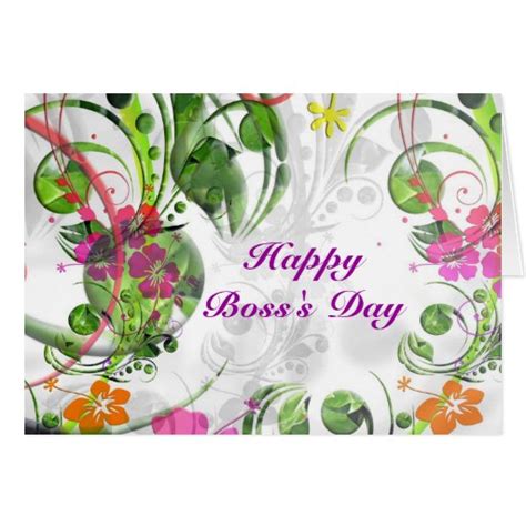 Happy Bosss Day For Female Boss With Flowers Cards Zazzle