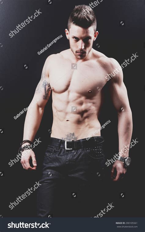 Sexy Portrait Very Muscular Shirtless Male Stock Photo Edit Now 290105561