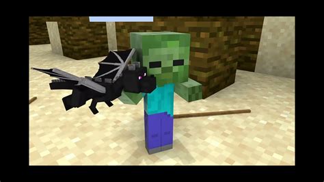 Monster School Baby Zombie And Baby Dragon Minecraft Sad Animation
