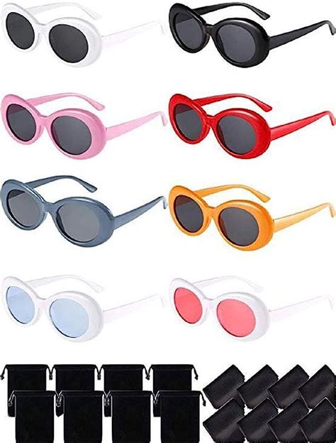 Boyigog Clout Goggles 8 Pack Retro Sunglasses Gogy Glasses Vintage Oval