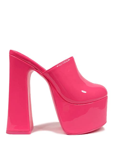 Stardust Clog Hot Pink Patent In 2022 Funky Shoes Heels Hot Pink