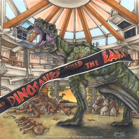 When Dinosaurs Ruled The Earth Jurassic Park T Rex Art Print By M Brookes Society6