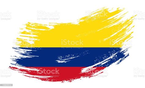 Colombian Flag Grunge Brush Background Vector Illustration Stock