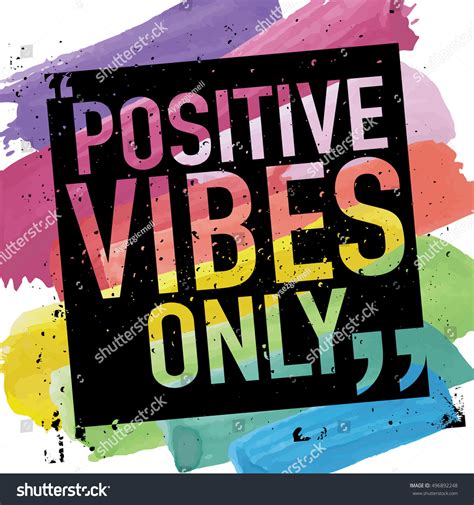 Positive Vibes Only Positive Thinking Concept Stock Vector