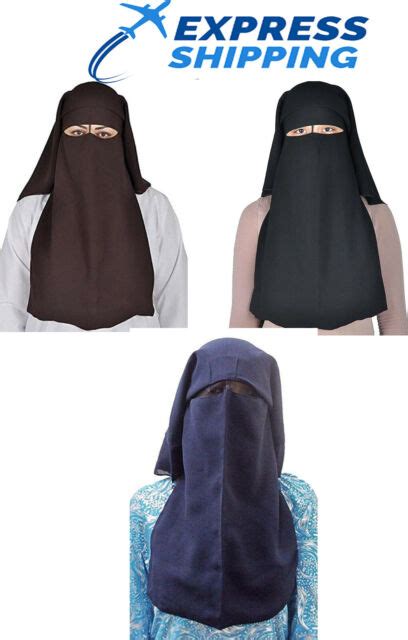 3 Layers Burqa Hijab Face Cover Veil Islam Islamic Eid Xl Long Saudi