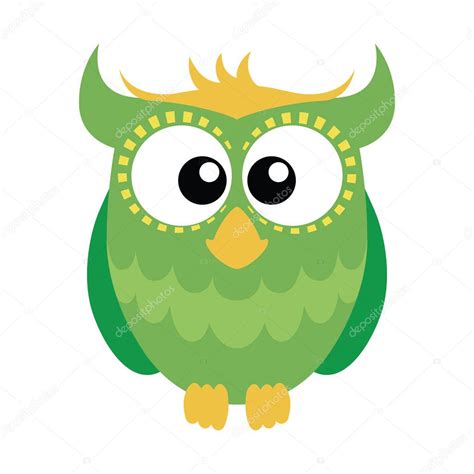 Green Cartoon Owl Green Cartoon Owl — Stock Vector © Noedelhap 157157834