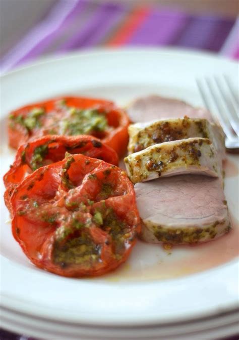 Mix pork, garlic, egg, 2 tablespoons chives, soy sauce, sesame oil, and ginger in a large bowl until thoroughly combined. Baked Pork Tenderloin with Tomato — Eatwell101