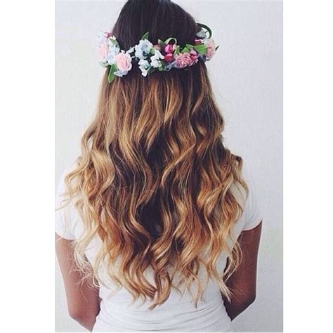 Floral Crown With Wavy Hair Pictures Photos And Images