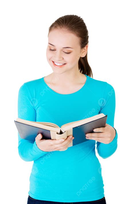 Young Woman Reading An Old Book Happy Pretty Happy Relax Png