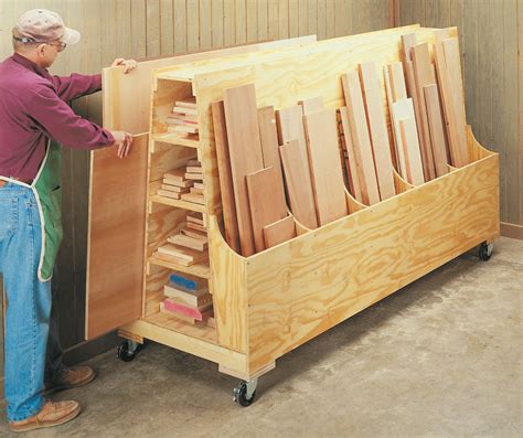 A diy tutorial to build a lumber rack including plans. Roll-Around Lumber Cart | Woodworking Project | Woodsmith ...