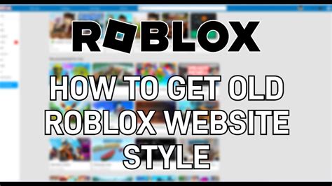 How To Get Old Roblox 2016 Website Style Working In 2024 Youtube