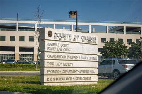 County Of Orange Juvenile Court Sign Editorial Photo Image Of