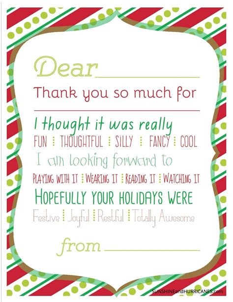 Gift cards also aren't quite as bland and boring as they might have been when you were growing up. Christmas Printable Thank You Cards for Kids