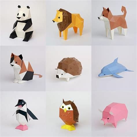 Kakukaku Tiny Papercraft Animal Paper Crafts Paper Animals Paper
