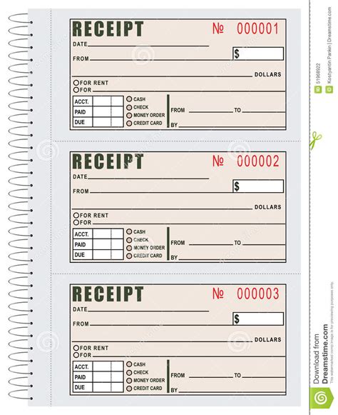 Rent Receipt Book Stock Vector Illustration Of Income 51968922