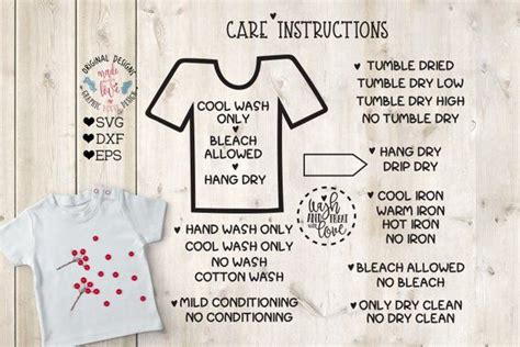 T Shirt Care Instructions Card Instructions In Svg Dxf Eps T Shirt