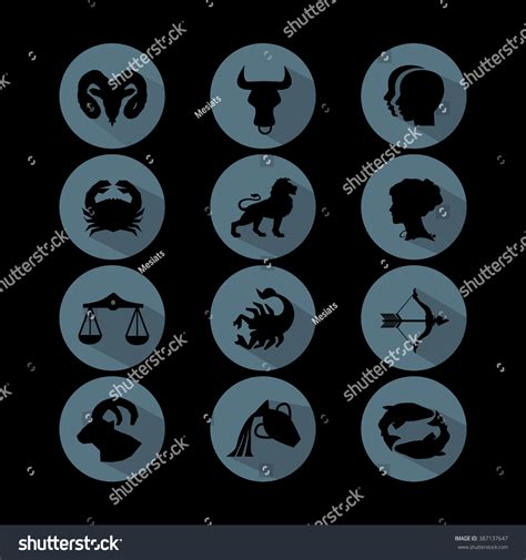 Set Astrological Zodiac Symbols Horoscope Signs Stock Vector Royalty