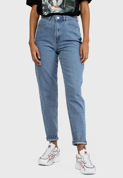 Jeans Missguided Riot High Waisted Plain Rigid Mom Jean In Blue Jeans