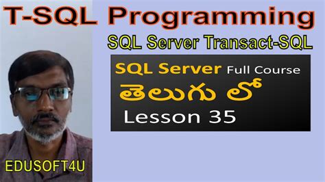 T Sql Programming Basics In Sql Server Ms Sql Server Full Course In