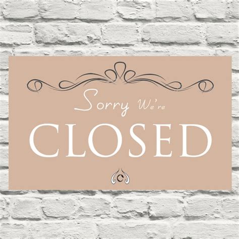 Printable Instant Download Vintage Sorry Were Closed Sign