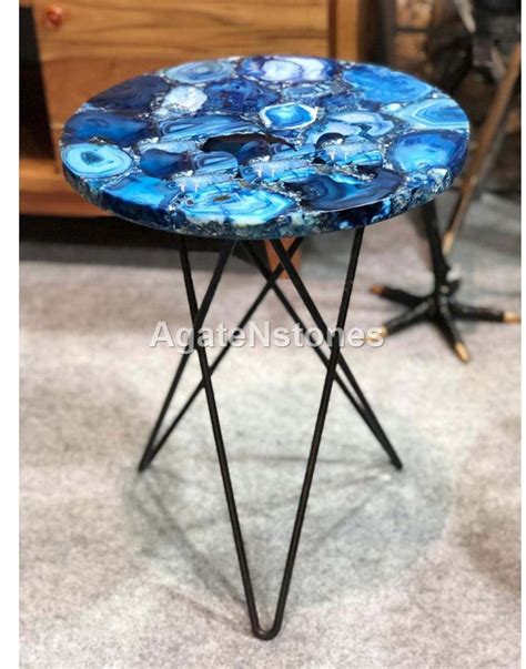 Blue Agate Table Top Agate Table Stone Dining Table Blue Etsy