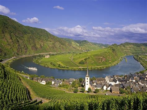 Founded by the roman emperor augustus in 16 b.c., trier (or as he called it, augusta treverorum) is the oldest city in germany and one of the oldest in the world. Village of Bremm on the Moselle River, Germany. Stayed in ...