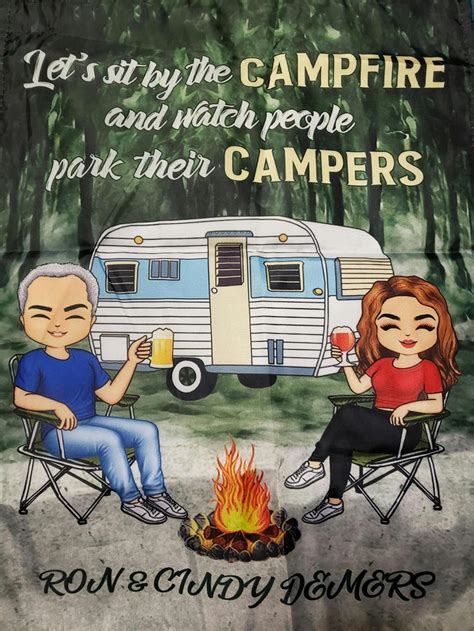 Personalized Camping Welcome To Our Campsite Custom Rv Customized Flag